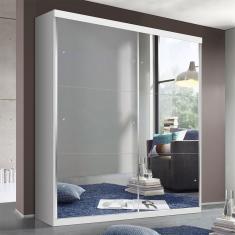 Guarda Roupa Solteiro Salvador Top 2 Portas de Correr 2 Gavetas MDP Branco