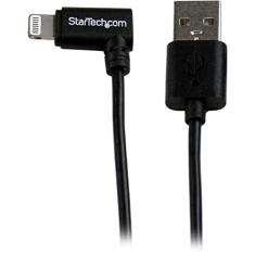StarTech. Cabo Lightning para USB de 8 pinos preto angular da Apple com 2 m para iPhone iPod iPad – Cabo Lightning angular – Carregamento e Sincronização – 2 m (USBLT2MBR)