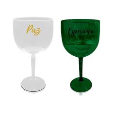 Kit 2 Taças Gin Personalidas Paz e Esperança