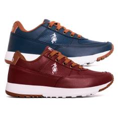 Kit 2 Tenis Masculino Sapatenis da Polo Elite casual cadarço sapato