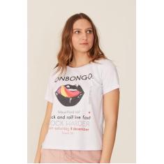 Camiseta Onbongo Feminina Estampada Off White