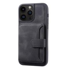 Capa de couro com bolso para cartão, capa traseira tipo carteira para iphone 15 pro max 14 13 12 11 pro max 15 plus 14 pro, preta, para iphone 11