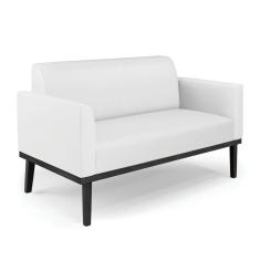 Sofá Namoradeira Base De Madeira Fixa Preto Marisa Corino D03 - D\`rossi Cor Branco