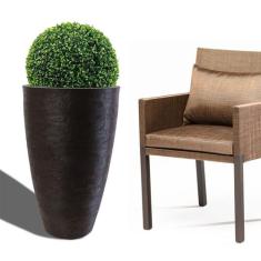 Vaso Planta 65x40 Oval Moderno Polietileno - BGPLASTICOS, MARROM CAFE 