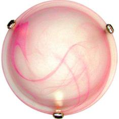 Plafon Murano Vidro 30cm 2 lampadas E-27 Max 60w Cor Rosa com Garra Do