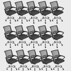 Kit 15 Cadeiras para Escritório Diretor Tela Mesh Tok 3310