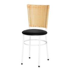 Cadeira Branca Para Cozinha Hawai Palha - Lamar Design, Preto