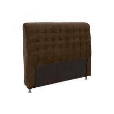 Cabeceira Cama Box Estofada King Dama Plus Suede Marrom Chocolate - Simbal