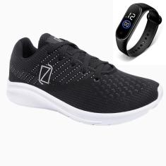 Tênis Masculino Esportivo Para Caminhada Academia Treino Dia a Dia + Relógio-Masculino