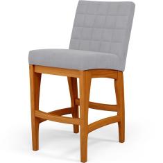 Banqueta Baixa Para Cozinha Bancada Fixa Mila L02 Cinza