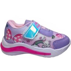 Tênis Luz Infantil Menina Casual Com Led Calce Fácil Mini Pé Mp-2307-Feminino