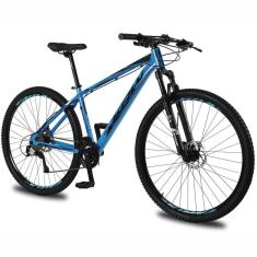 Bicicleta aro 29 KRW Alumínio 24 Vel Shimano Altus Freio Hidráulico Suspensão C/ Trava de ombro KR11-Unissex