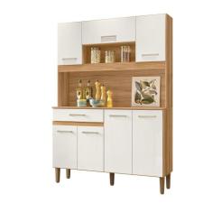 Cozinha Compacta Magazin 120 7 Portas 1 Gaveta Freijó/Off White Crista