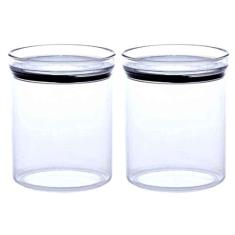 2 Potes Herméticos Redondo Empilháveis 1000ml para armazenamento de alimentos