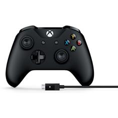 Controle e cabo sem fio Microsoft Xbox para Windows – Cabo para Windows incluído – Sem fio – Bluetooth – Exclusivo Xbox One – Comprimento do cabo de 2,7 m