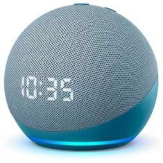 Amazon Echo Dot com Relogio e Alexa 4ª Geracao - Azul