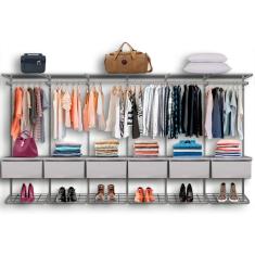 Guarda Roupa Closet Aramado Modulado Gaveta MDF 3,70m BR