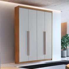 Guarda Roupa Solteiro 4 Portas 2 Gavetas Veracruz Marromlle/Off White