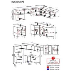 Cozinha Completa De Canto Veneza Gw Mp2071 Com Armário E Balcão Branca