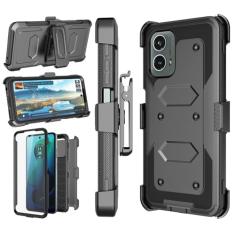 Njjex Capa para Moto G 5G 2024, capa coldre para celular Motorola Moto G 5G 2024, [Nbeck] Protetor de tela integrado resistente à prova de choque com clipe giratório para cinto coldre capa dura