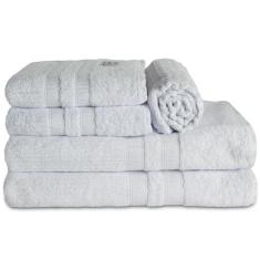 Jogo de Banho Toalhas Vegas 100% Algodão 5 Peças - Branco - Casa Scarp