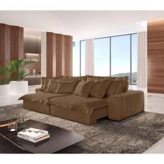 Sofá Luz Veludo 02 Módulos De 120m B25cm Meu Sofá Online B016 Veludo Marrom