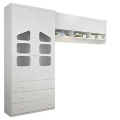 Quarto Infantil Eloisa Guarda Roupa 2 Portas e  Aéreo