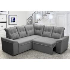 Sofá Canto London Cinza Suede Velut - King House