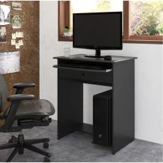 MESA DE COMPUTADOR PRETA - PRATICA (1 gaveta)