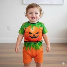 Fantasia Roupa Infantil Abóbora Halloween C/máscara Envio Já - SGB MOD