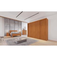 Guarda Roupa Casal Ripado 4 Portas 6 Gavetas - Palladio Ruby - Móves B