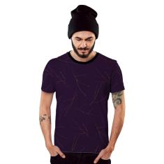 Camiseta Roxa com Gravetos Outono Inverno Masculino-Masculino