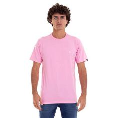 Camiseta Quiksilver Embroidery Masculina Rosa Claro