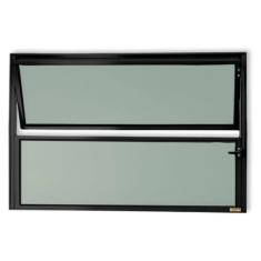 Janela de Alumínio Basculante 40x100cm Vidro Mini Boreal Master Brimak Preto