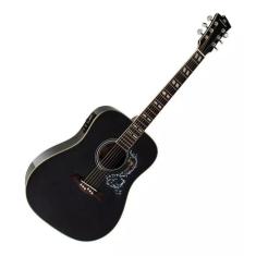 Violão Elétrico Folk Michael Galaxy Vm925dt Aço Preto Bk