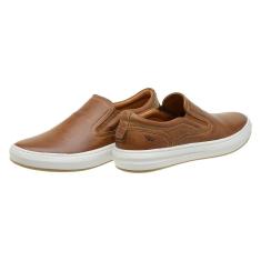 Tênis Slip On Masculino Couro Casual Solado Reto Moderno