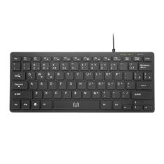 Teclado Com Fio Mini Multimídia Conexão USB Cabo de 150cm Teclas Chocolate Preto - TC154