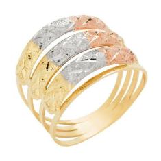 Anel de Ouro 18k Feminino Quattro Anelli, 13