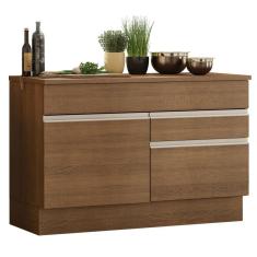 Balcão de Pia Madesa Glamy 120 cm 1 Porta e 2 Gavetas (Com Tampo) - Rustic