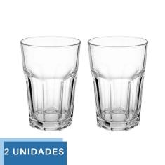 Copo de vidro 350ml Drinks Vitamina Transparentes kit 2Un