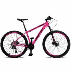 Bicicleta Aro 29 Cripto 27 Marchas Freio Hidráulico Trava-k7 - Rosa-preto - 19" Rosa-preto