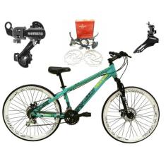 Bicicleta Aro 26 Vikingx Tuff Azul 21v Alumínio Câmbios Shimano Freio 