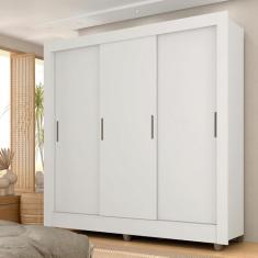 Guarda Roupa Casal 3 Portas 1 Gaveta Alice Branco - Móveis Arapongas Branco