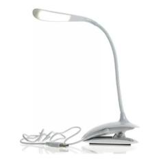 Luminaria De Mesa Abajur Com Garra Table Lamp Branca - Mh 007