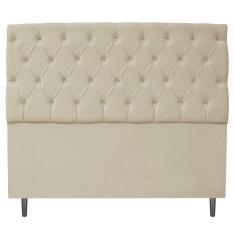 Cabeceira Estofada Liverpool 195cm King Linho Bege Adj Decor