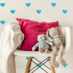 Adesivo de Parede Infantil Coração Azul Poá Bolinhas - Quartinhos