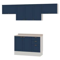 Cozinha Modulada 4 Pecas Com 3 Aereos E Balcao 120cm Com Tampo 100%mdf