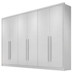 Guarda Roupa Casal Livorno 6 Portas 4 Gavetas Neve