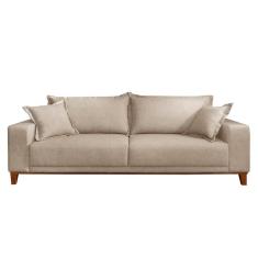 Sofá Fixo Argos 3 Lugares Luxo 1,80 M Castellar Móbile Linho Bege Claro