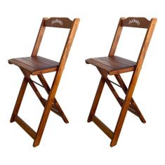 Kit 2 Banquetas Bistrô Dobrável Madeira Jack Imbuia Cor: Marrom